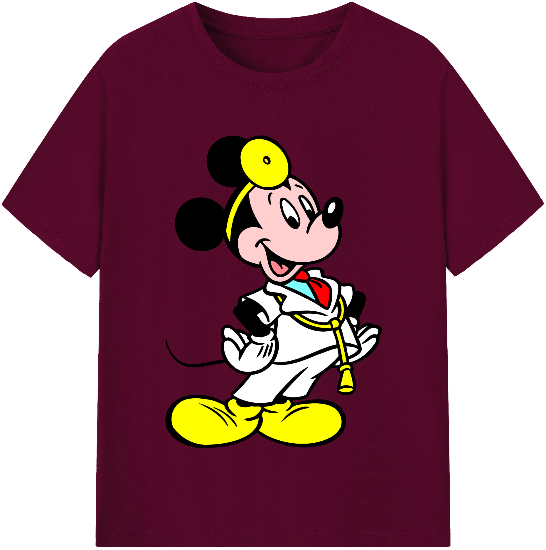 （画像用） ミッキーマウス Mickey Mouse レディースカジュアルプリントTシャツ（綿100％）